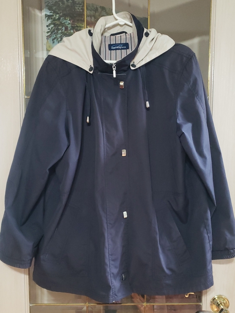 Penningtons dark blue coat with removable hood size 1X